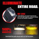 BraveWAY Super Bright Grill Lights, Hi-lo Beam Driving Lights, Mini Projector Fog Lights for Truck/Car/OffRoad/UTV/ATV, White/Yellow