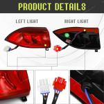 Panglong Club Car LED Taillight kit Replacements, Rear Light 12V 3 Wires for Precedent 2004-up&Tempo 2018-up Golf Carts #102529001 102528901