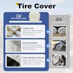 Explore Land Tire Covers 2 Pack - Tough Tire Wheel Protector for Truck, SUV, Trailer, Camper, RV - Universal Fits Tire Diameters 26-28.75 inches, White