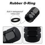 alpmosn Aluminum Tire Stem Valve Caps Wheel Valve Covers Car Dustproof Tire Cap Cover Accessories, Universal for SUV, Car, Bike and Motorcycle, Hexagon Shape (4PCS Black)