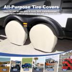 Explore Land Tire Covers 2 Pack - Tough Tire Wheel Protector for Truck, SUV, Trailer, Camper, RV - Universal Fits Tire Diameters 26-28.75 inches, White