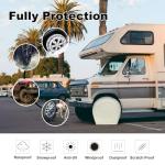 Explore Land Tire Covers 2 Pack - Tough Tire Wheel Protector for Truck, SUV, Trailer, Camper, RV - Universal Fits Tire Diameters 26-28.75 inches, White