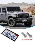 ZXFOOG Mountain License Plate Frames- Plastic Black Car Tag Holder Bracket with Screws Caps, 2 Packs 2 Hole, White on Black, Mountain Vinyl Sticker Included