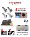 ZXFOOG Mountain License Plate Frames- Plastic Black Car Tag Holder Bracket with Screws Caps, 2 Packs 2 Hole, White on Black, Mountain Vinyl Sticker Included