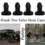 4 Pcs 1.6 inch Black Prank Tire Valve Stem Caps Tire Air Caps Universal for Cars Trucks Motorcycles SUV