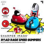 Sharper Image Road Rage RC Speed Bumper Cars, Mini Remote Controlled Ejector Vehicles, 2 Player Head to Head Battle, Crash into Opponents, 2.4 GHz, Red and Blue, Ages 6 and Up