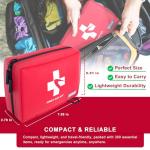 Compact First Aid Kit 300 PCS – Small Waterproof Emergency Medical Kit for Home, Car, Travel, Camping, Hiking, Truck, Office, Sports & Outdoor – Lightweight First Aid Bag