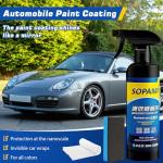 Sopami Car Coating Spray, 17.6 oz Quick Effect Coating Agent, Oil Film Emulsion Glass Cleaner, Polish Spray Waterless Wash Wax, Spray Wax Polish for Car Scratches(1PC+Sponge+Cloth)
