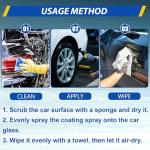 Sopami Car Coating Spray, 17.6 oz Quick Effect Coating Agent, Oil Film Emulsion Glass Cleaner, Polish Spray Waterless Wash Wax, Spray Wax Polish for Car Scratches(1PC+Sponge+Cloth)