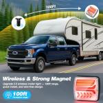 Inknows Wireless Trailer Lights Magnetic - Bluetooth LED trailer Lights, IP65 Waterproof, High Brightness for Towing - Wireless Tail Lights for Trailer, Boats, Trucks, Caravans, Campers, RVs, Vans