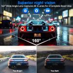 Dash Cam Front and Rear, 2.5K /1080P QHD Dual Dash Camera for Cars, Super Night Vision Dashcam, Loop Recording, 3.39” IPS, 64GB Card Included, 160° Wide Angle, Parking Mode