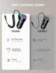 3.4A Car Phone Charger, FLYLEAD Dual USB Car Charger Adapter with 5FT Type C Coil Charging Cable, Cigarette Lighter USB C Fast Charge for 16/15 Pro Max Plus/Samsung Galaxy/Pixel/Android Phones