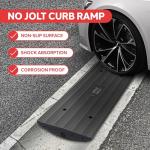Pyle Car Vehicle Curbside Driveway Ramp - 4ft Heavy Duty Rubber Threshold Bridge Tracks Curb Ramps, 2 Pieces Set (for Car, Truck, Scooter, Bike, Motorcycle, Wheelchair Mobility), Black