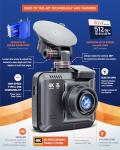 ROVE R2-4K PRO Dash Cam, Built-in GPS, 5G WiFi Dash Camera for Cars, 2160P UHD 30fps Dashcam with APP, 2.4" IPS Screen, Night Vision, WDR, 150° Wide Angle, 24-Hr Parking Mode, Supports 512GB Max