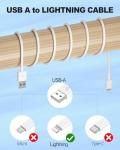 MUSTHAVZ BY AZURI Car Carplay Cable,3.3FT Car Charger Cord, USB A to Lightning Cable Compatible forApple iPhone 14 13 12 11 Pro Max XR XS X8 7 6 Plus SE iPad, One Pack,White