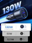 UGREEN 130W USB C Car Charger, Type C Car Charger Adapter Compatible with iPhone 16 16 Plus 16 Pro 16 Pro Max 15 14 13 12, Galaxy S24 S23 Ultra, iPad, MacBook, and More