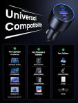 UGREEN 130W USB C Car Charger, Type C Car Charger Adapter Compatible with iPhone 16 16 Plus 16 Pro 16 Pro Max 15 14 13 12, Galaxy S24 S23 Ultra, iPad, MacBook, and More