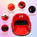 12V Ride On Bumper Car for Kids Ride on Toy Gifts Toddlers Electric Bumping Car with Remote Control, Battery Display, 360 Degree Spin, LED Lights, Music, Red