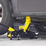VEVOR Low Profile Floor Jack 2 Ton (4400 lbs), Heavy Duty Iron Hydraulic Racing Floor Jack, Hydraulic Car Jack with Jack Stands, Single Piston Quick Lift Pump, 4.6"-12.8" Height Lifting Range (Yellow)