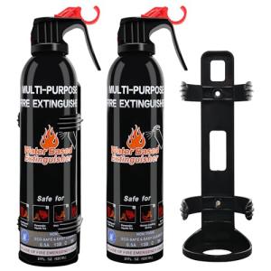 Fire Extinguisher for Home, 2 Pack Vehicle Fire Extinguishers with Mount, Portable Fire Extinguisher Effective on A, B, C, K Fires, Water-Based Extinguisher for Car Boat Office Truck Kitchen Garage RV