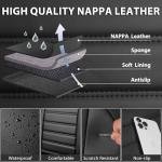 CAR PASS Nappa Leather Car Seat Covers Full Set, Luxury Seat Protector for Cars, Waterproof Anti-Slip Car Seat Cushion Armrest Compatible Airbag Universal for Sedan SUV Pick-up Truck Automotive, Black
