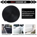 Car Door Edge Protector,Rubber Car Door Protectors No Glue Car Accessories Rubber U Shape Car Trim Door Protectors Seal for Sedan, Trucks, SUV, ATV, Boats (10M, Black)