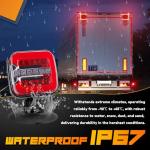 inhtgeas Wireless Trailer Lights Magnetic - Adjustable Magnetic Tow Light with 2 Mounting Options Rechargeable Towing Tail Light Kit Reverse Light for Trucks, Boat, RV, Vehicle, Caravan