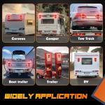 inhtgeas Wireless Trailer Lights Magnetic - Adjustable Magnetic Tow Light with 2 Mounting Options Rechargeable Towing Tail Light Kit Reverse Light for Trucks, Boat, RV, Vehicle, Caravan