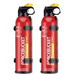 Forcebucket Portable Fire Extinguisher | 4-in-1 Small Fire Extinguisher for Home, Garage, Kitchen, Car | For Electric, Textile and Grease Fires | Non-Toxic, Easy Clean | Wall Mount Incl(2PK)
