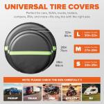 Tire Covers 4 Pack, Universal Fits 24-26 inch RV Tire Covers Set for RV, Trailer, SUV, Truck, Camper, Jeep Waterproof Anti-UV Tough Wheel Protector