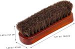 YUET Shoe Brush 2pcs - Horsehair Brush for Shoe Shine Polish Buff Premium Horsehair Shoe Shine Brush Shoe Polish Brushes Horse Hair Bristles Brush for Boots, Shoes, Car Seats, Sofas, Bags