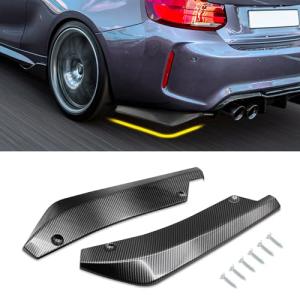 Kutyun 2PCS Car Rear Bumper Guard Diffuser Splitter, Rear Bumper Lip Body Kit with Bolts, Universal Anti Scratch Wrap Angle Protector for Side Fender Skirt Lip (Carbon Fiber)