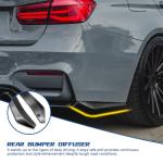 Kutyun 2PCS Car Rear Bumper Guard Diffuser Splitter, Rear Bumper Lip Body Kit with Bolts, Universal Anti Scratch Wrap Angle Protector for Side Fender Skirt Lip (Carbon Fiber)