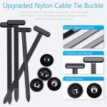 ILKCC Nylon Universal Cable Tie Buckles, Upgraded Automotive Zipper Clips, 30PCS Self-Locking T Rivet Zip Ties for Car Repairs, Garden, Workshop & Goods Shelves