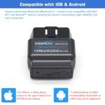 Veepeak OBDCheck BLE+ Bluetooth OBD II Scanner Wireless Car Diagnostic Scan Tool Check Engine Code Reader for iOS & Android