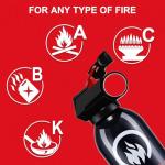 4 Pack Dry Powder Fire Extinguisher - Portable Dry Chemical Fire Extinguisher for Home, Car, Garage, Kitchen - Works on Electrical, Grease and More