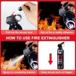 4 Pack Dry Powder Fire Extinguisher - Portable Dry Chemical Fire Extinguisher for Home, Car, Garage, Kitchen - Works on Electrical, Grease and More