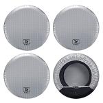 SYERAL RV Tire Covers Set of 4, Waterproof Anti-UV Snow Sun Rain Wheel Tire Protectors Covers for Trailer,Camper,RV,Truck,SUV,27-29inch(M) Silver Aluminum Film