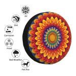 Mandala Spare Tire Cover Weatherproof Universal Wheel Protectors Wheel Covers for RV Camper Travel Trailer SUV Truck 15 Inch