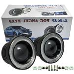 Kqiang 2PCS Car Angel Eye Fog Light: 2.5" Round COB LED Fog Light - White Angel Eye Projector with Halo Rings,Universal Vehicle DRL Daytime Driving Light Fog Lamp Bulbs (White)