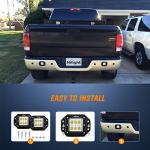Nilight 2PCS 18W Flood Flush Mount LED Work Light Fog Lights Off Road Lights Driving Lights with Off Road Wiring Harness