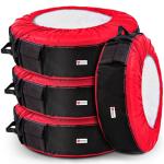 Rosefray Seasonal Tire Totes, Spare Tire Cover, Portable Winter Wheel, Handle for Easy Transportation, Fits Tires Tire Diameters 21” to 31.5”, Set of 4 Bags Red
