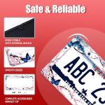 Cherry Blossom Butterfly License Plate Frame Funny Flowers License Plate Frames Stainless Steel Accessories Cars Decor with 2 Holes and Screws Fits Standard Us Ca Vehicles Size 12.2 X 6 Inches