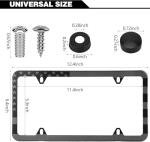 American Flag License Plate Frames, 2 Pack Black Patriotic USA Car Plate Frame, Aluminum License Plate Holder with Free Screws Fasteners Caps and Tool
