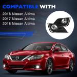 Misakomo Fog Lights - Front Fog Lamps Assembly Compatible with Nissan Altima 2016 2017 2018 - Fog Light Replacement Kit Replacement for NI1038139, NI1039139, 622579HS0A, and 622569HS0A