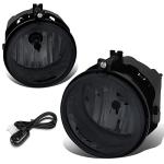 Auto Dynasty Fog Lights Assembly Compatible with 2005-2010 Chrysler Dodge Jeep Sebring Town & Country Caravan Compass, Fog Lamp with Switch Replacement, Driver Passenger Side, Black Housing Smoke Lens