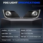 Misakomo Fog Lights - Front Fog Lamps Assembly Compatible with Nissan Altima 2016 2017 2018 - Fog Light Replacement Kit Replacement for NI1038139, NI1039139, 622579HS0A, and 622569HS0A