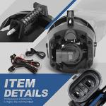 Auto Dynasty Fog Lights Assembly Compatible with 2005-2010 Chrysler Dodge Jeep Sebring Town & Country Caravan Compass, Fog Lamp with Switch Replacement, Driver Passenger Side, Black Housing Smoke Lens