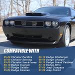 Auto Dynasty Fog Lights Assembly Compatible with 2005-2010 Chrysler Dodge Jeep Sebring Town & Country Caravan Compass, Fog Lamp with Switch Replacement, Driver Passenger Side, Black Housing Smoke Lens