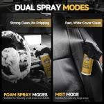 Car Interior Cleaner,Foam/Mist Switch, Auto Interior Detailer, Car Upholstery Cleaner & Protectant for Automotive Dashboards, Leather, Plastic Parts, Glass and Rubber (16oz)